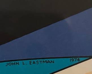 John L. Eastman () Serigraph, Radiant Joy 1974, 16 x 8.25 framed.