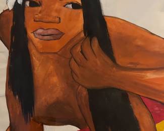 Jo Lathwood (1902-1987), Pacific Islander Woman, , 27 x 22 framed, signed. #8