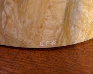 Evelyn Fredericks (1948 -2021) Portrait bust, carved from Utah alabaster quarry north of Cedar City, 13 1/2 x 16 1/2 inches, provenance note from the artist, signed.