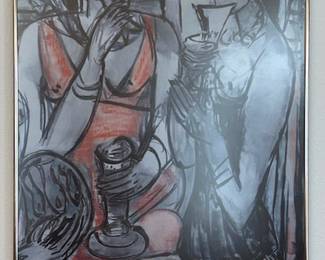 Max Beckman Retrospective Los Angeles County Museum of Art framed poster.