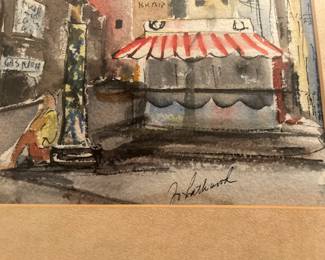 Jo Lathwood (1902-1987) Gas House Venice '60.     15.5 x 27.5 inches. #4