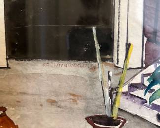 Jo Lathwood (1902-1987) English Tudor style Home,              28.5 x 23.5 framed, signed.#20