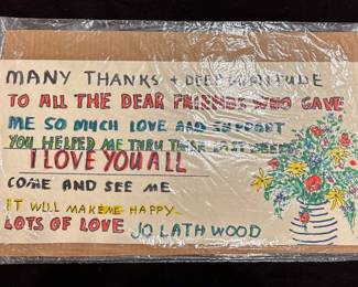 Jo Lathwood (1902-1987), Marker on Poster board, signed. #28