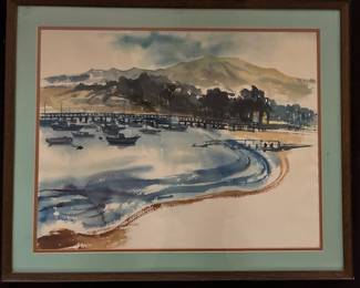 Unsigned water color, 28 x 23 framed.