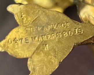 Tiffany & Co., New York, NY, pair, dragon brass candlesticks, circa 1875 - 1891, 7 1/2 inches tall, signed, provenance with  letter from Tiffany & Co, NY dated 1966.