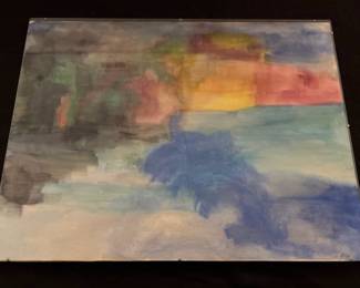 Martin A. Sugarman (Marty Sugarman), Publisher/Editor of H2O The Magazine of Waterfront Culture, water color on canvas, framed, signed MS.