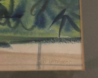 Jo Lathwood (1902-1987), House For Rent,                  15.5 x 20.75 framed, signed. #14