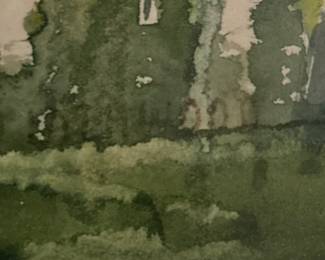 Jo Lathwood (1902-1987), White Cat in the Garden, 20 x 25 framed, signed. #17