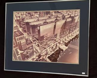 Gary Meyer, Futuristic City, print on photographic paper, 27 x 22 framed.