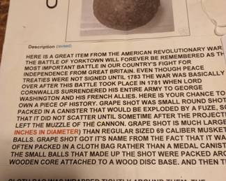 Canon shot from rev war