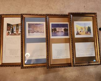 The Clinton's Christmas cards nicely framed and matted