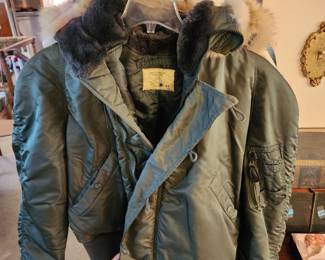 1972 Military flight jacket with fur hood