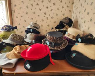There are over 80 mostly vintage hats