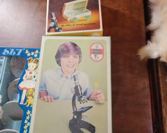 Vintage microscope set