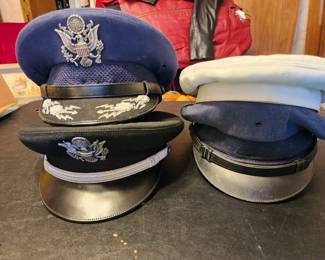 Military hats and a flight hat