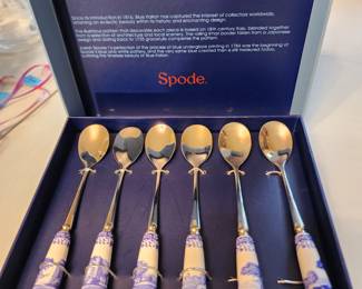 Blue Italian Spode spoons