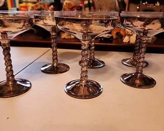 Champagne twisted vintage glasses