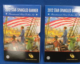 Lot 228. 2012 Star-Spangled Banner Bicentennial Silver Dollar weighing 26.73 grams and made of 90% Silver