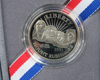 Lot 303. Columbus Quincentenary and Mount Rushmore Half Dollar Coins