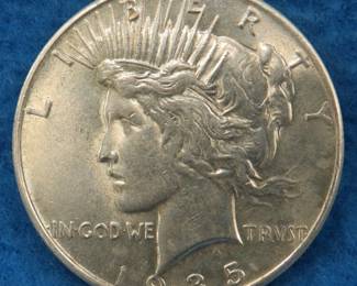 Lot 197. 1935 P Peace Silver Dollar