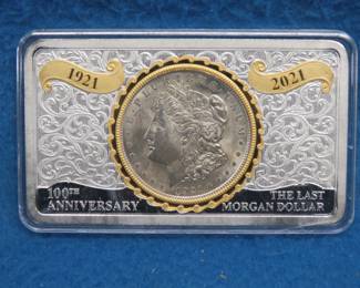 Lot 27. The Danbury Mint The Last Morgan Dollar 100th Anniversary 1921-2021