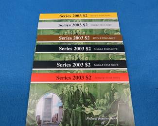 Lot 232. Six $2 Series 2003 Single Star Notes