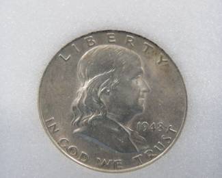 Lot 17. 1948-D Franklin Half Dollar graded MS-65 by NNC