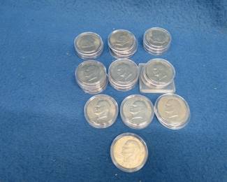 Lot 261. 25 mixed-year Eisenhower Dollar Coins
