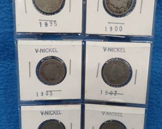 Lot 126. Six Liberty Head Nickels. See photos for dates