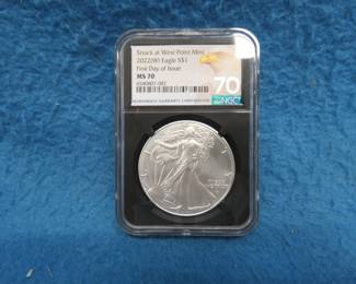 Lot 86. 2022 W Silver Eagle graded MS 70 by NGC