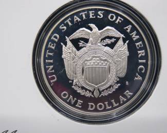 Lot 292. 1994 U.S. Capitol 90% Fine Silver Dollar Proof