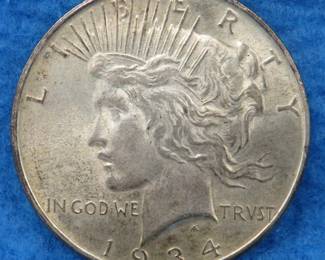 Lot 195. 1934 D Peace Silver Dollar