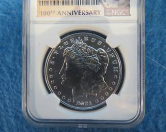 Lot 40. 2021 O 100th Anniversary Early Release Morgan Sliver Dollar graded by NGC MS69