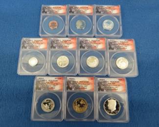 Lot 233. 2019 W First Strike 10-Coin Silver Proof set with .999 Silver slabbed and graded by ANACS.