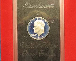 Lot 107. 1971 S 40% Silver Brown Eisenhower dollar, the "Brown Ike"