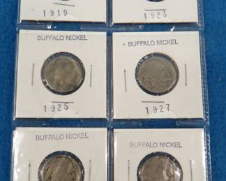 Lot 127. Six Buffalo Nickels. See photos for dates