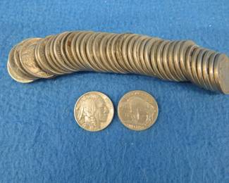 Lot 244. 40 Full Date Buffalo Nickels from the 1930s