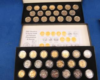Lot 165. Twenty 2005 State Quarters with 24 Karat Gold & Platinum.