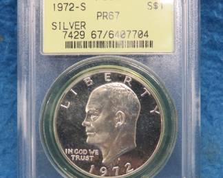 Lot 97. 1972 Eisenhower Dollar Coin graded PR67 by PCGS