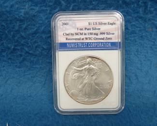 Lot 89. 2001 Silver Eagle slabbed by NTC