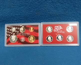 Lot 299. 2006 U.S. Mint Silver Proof Set with 90% Silver Half, Dime, and all five state Quarters