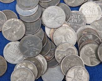 Lot 275. 50{+} Steel Lincoln Pennies
