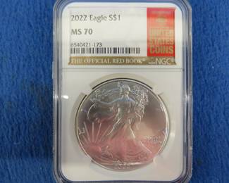 Lot 168. 2022 Silver Eagle graded MS 70 by NGC