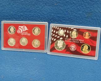 Lot 212. 2003 US Mint Silver Proof Set including 90% Silver Half, Dime, and Five State Quarters