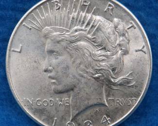 Lot 194. 1934 D Peace Silver Dollar