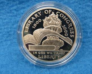 Lot 302. 2000 Library of Congress Proof Silver Dollar