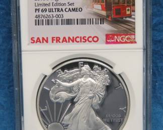 Lot 115. 2018 S Limited Edition Silver Eagle graded PF 69 Ultra cameo by NGC