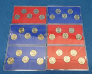 Lot 173. Thirty regular State Quarters from Denver and Philadelphia for the years 2000, 2001, and 2002