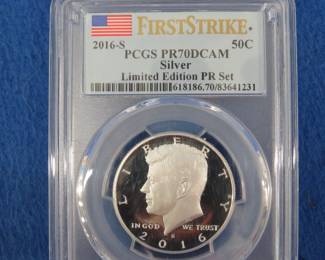 Lot 169. 2016 S First Strike Limited Edition PR Set Kennedy Half Dollar graded PR70DCAM by PCGS