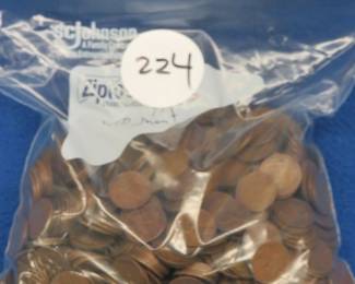 Lot 224. 750 Wheat Pennies from the 1930s